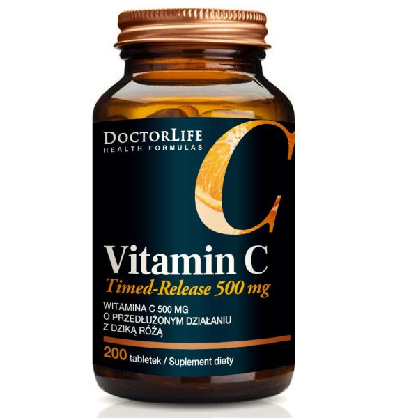 Timed-Release Vitamin C witamina C 500mg z dziką różą suplement diety 200 tabletek For Cheap