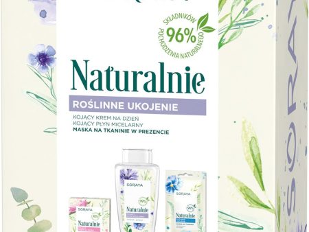 Naturalnie Roślinne Ukojenie zestaw kojący krem na dzień 50ml + kojący płyn micelarny 200ml + maska na tkaninie 17g Supply